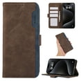 thumbnail image 1 of ELEHOLD Folio Wallet for Samsung Galaxy S24 Case,Synthetic PU Leather Built-in Credit Card Slots RFID Blocking Flip Stand Function Full Protection Shockproof Case for Samsung S24,Brown, 1 of 7