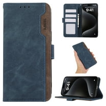 ELEHOLD Folio Wallet for iPhone 14 Pro Max Case,Synthetic PU Leather Built-in Credit Card Slots RFID Blocking Flip Kickstand Function Full Protection Shockproof Case for iPhone 14 Pro Max, Blue