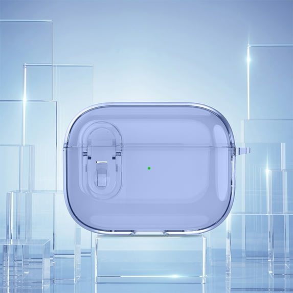 ELEHOLD For AirPods 3rd Gen (2021) Case Full Body Protection Shockproof Rugged Cover with Keychain + Secure Lock, Support Wireless Charging, Transparent Blue