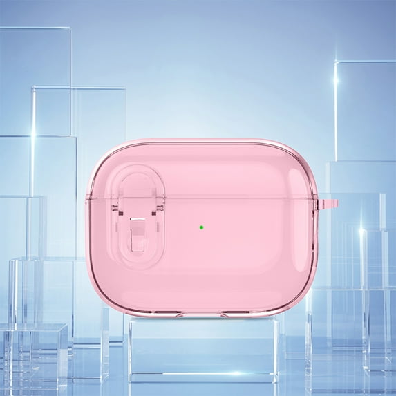 ELEHOLD For AirPods 3rd Gen (2021) Case Full Body Protection Shockproof Rugged Cover with Keychain + Secure Lock, Support Wireless Charging, Transparent Pink