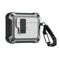 thumbnail image 1 of ELEHOLD For Airpods 2nd Gen / 1st Gen Armor Case Heavy Duty Shockproof Cover, Full Body Protection, with Button Lock & Carabiner, Compatible with Wireless Charging - Gray, 1 of 11