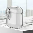 thumbnail image 1 of ELEHOLD For Airpods 2nd Gen / 1st Gen Case Full Body Protection Shockproof Rugged Cover with Keychain + Secure Lock, Support Wireless Charging, Transparent Clear, 1 of 10