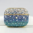 thumbnail image 1 of ELEHOLD For Airpods 4th Gen Shocproof Case Rhinestone Glitter Gradiant Full Body Protection Plating Rugged Cover for Women, Gift, Blue, 1 of 9