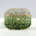 thumbnail image 1 of ELEHOLD For Airpods Pro (2019) Shocproof Case Rhinestone Glitter Gradiant Full Body Protection Plating Rugged Cover for Women, Gift, Green, 1 of 9