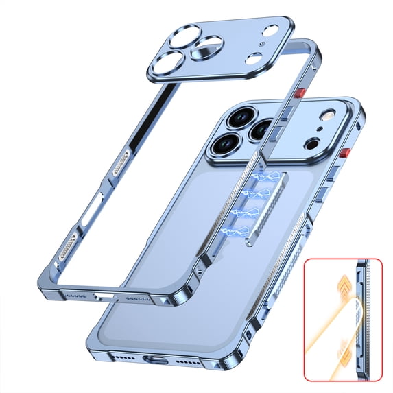 ELEHOLD For Apple iPhone 17 Pro Max Bumper Case, Rugged Aluminum Metal ...