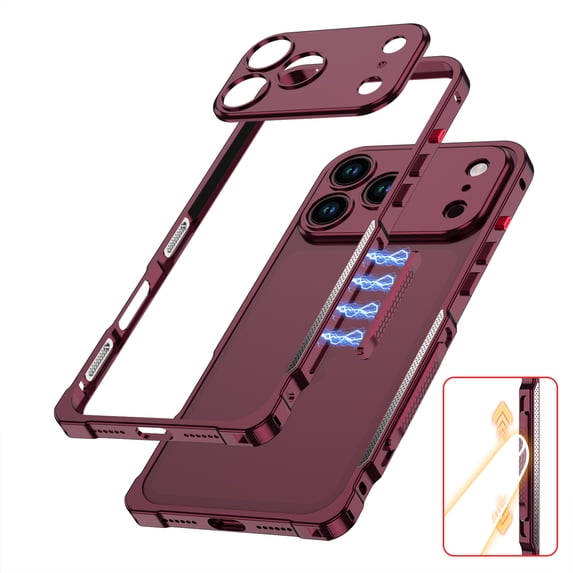 ELEHOLD For Apple iPhone 17 Pro Max Bumper Case, Rugged Aluminum Metal ...