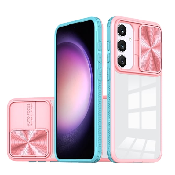 ELEHOLD For Samsung Galaxy A34 5G Case, Military Grade Protection Clear Slim Fit Anti-Yellowing Non- Slip Shockproof Protective Lens Cover Protection Case for Samsung Galaxy A34 5G,Pink