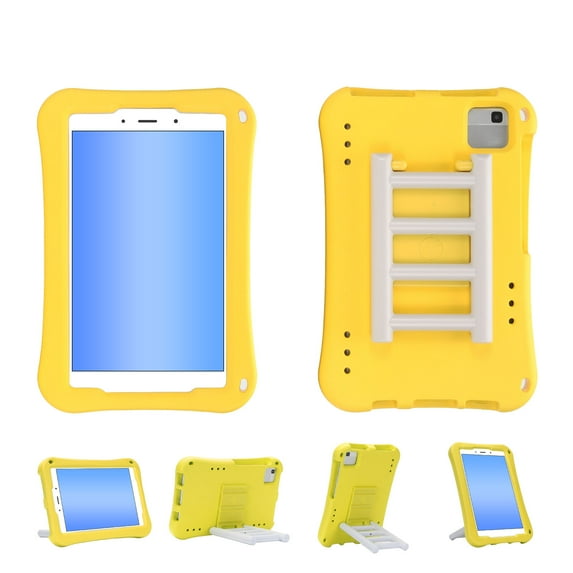 ELEHOLD For Samsung Galaxy Tab A9+ EVA Shockproof Case Protective Cover, with 360° Rotating Stair Stand, Yellow