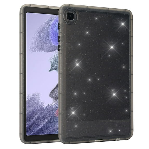 ELEHOLD For Samsung Galaxy Tab A9 Slim Glitter Clear Case Soft TPU Cover, Military Grade Proetction, Reinforced Shock-Absorbing Corner, Slim&Lightweight, Gray