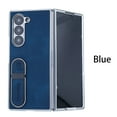 thumbnail image 1 of ELEHOLD For Samsung Galaxy Z Fold 6 Rugged Leather Case Hinge Protection Slim Ultra-Thin Leather Invisible Kickstand Shockproof Anti Scratch Hard Phone Phone Case Cover,Blue, 1 of 8