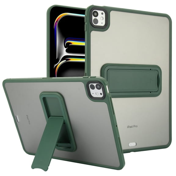 ELEHOLD For iPad 9th/8th/7th Generation Military Garde Protection Case Slim Rugged Cover, with Built-in Kicksatnd, Lens&Screen Protect, Green