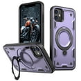 thumbnail image 1 of ELEHOLD For iPhone 11 Ergonomic Design Military Grade Shockproof Protective Case Magnetic Ring Stand Rugged Cover, Non-Slip, Support Wireless Charging, Purple, 1 of 1