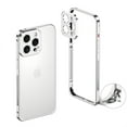 thumbnail image 1 of ELEHOLD For iPhone 13 Case, Metal Frame Heat Dissipation Net Detachable Lens Cap Rugged Shockproof Bumper Frame Phone Case Cover For iPhone 13,Silver, 1 of 8