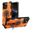 thumbnail image 1 of ELEHOLD For iPhone 13 Case, Shockproof Soft Bumper Hybrid Three Layer Heavy Duty Grip Rugged Kickstand Protective Magnetic Case For iPhone 13,Orange, 1 of 7