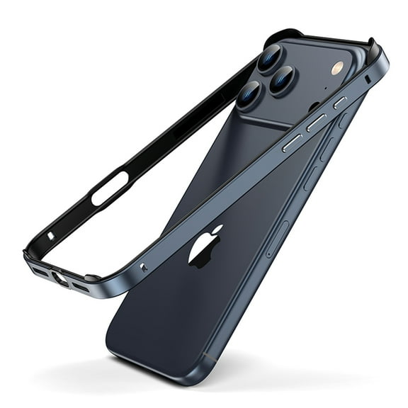 ELEHOLD For iPhone 17 Pro Max Bumper Frame Case , Shockproof Metal Frame Heat Dissipation Lightweight Case Magnetic Wireless Charging,Darkblue