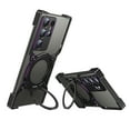 thumbnail image 1 of ELEHOLD Frameless Phone Case For Samsung Galaxy S23 Ultra Minimalist Phone Case Magnetic Kickstand Ring Metal Frameless Protective Shock Case, MagSafe Compatible, Blackpurple, 1 of 6