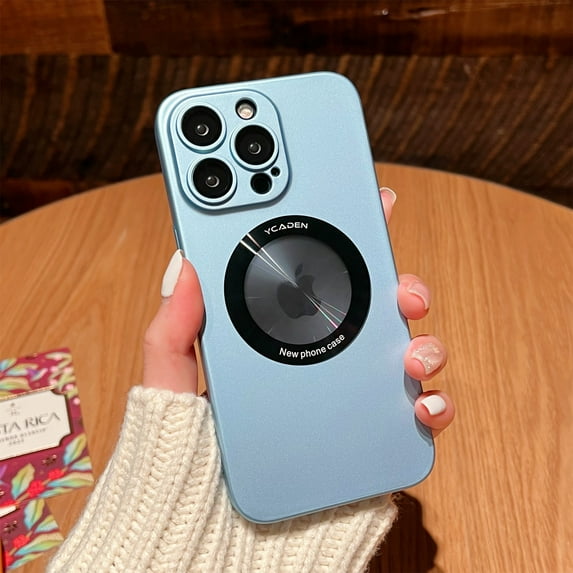 ELEHOLD Frosted Case for iPhone 11 Pro Matte Hard PC Slim Lightweight Case with Camera Lens Protector Logo View Window Shockproof Case,Blue