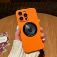 thumbnail image 1 of ELEHOLD Frosted Case for iPhone 14 Plus Matte Hard PC Slim Lightweight Case with Camera Lens Protector Logo View Window Shockproof Case,Orange, 1 of 5