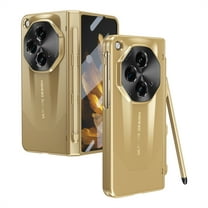 ELEHOLD Full Body Case for OnePlus Open with Hinge Protection/ Built-in Screen Protector / Stylus Pen / Pen Holder/ Camera Lens Protection  Shockproof Rugged Case Cover for OnePlus Open - Gold