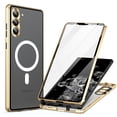 thumbnail image 1 of ELEHOLD Full Body Case for Samsung Galaxy S24 with Screen Protector Transparent Clear Plating Bumper Hard PC Back Magnetic Mag Safe Camera Lens Protector Shockproof Case for Samsung S24,Gold, 1 of 8