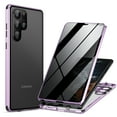 thumbnail image 1 of ELEHOLD Full Body Case for Samsung Galaxy S24 Ultra Anti-Peeping Magnetic Privacy Tempered Glass Screen Protector Luxury Rugged Shockproof Anti-Scratch Phone Case for Galaxy S24 Ultra,Purple, 1 of 7