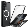 thumbnail image 1 of ELEHOLD Full Body Case for Samsung Galaxy S24 Ultra with Screen Protector Transparent Clear Plating Bumper Hard PC Magnetic Mag Safe Camera Lens Protector Shockproof Case for Samsung S24 Ultra,Black, 1 of 8