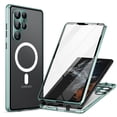 thumbnail image 1 of ELEHOLD Full Body Case for Samsung Galaxy S24 Ultra with Screen Protector Transparent Clear Plating Bumper Hard PC Magnetic Mag Safe Camera Lens Protector Shockproof Case for Samsung S24 Ultra,Green, 1 of 8