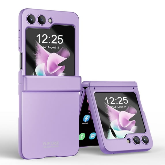 ELEHOLD Full Body Case for Samsung Galaxy Z Flip 5 Case with Hinge Protection, Galaxy Z Flip5 Case with Small Screen Protector Slim Shockproof Protective Phone Case,Purple
