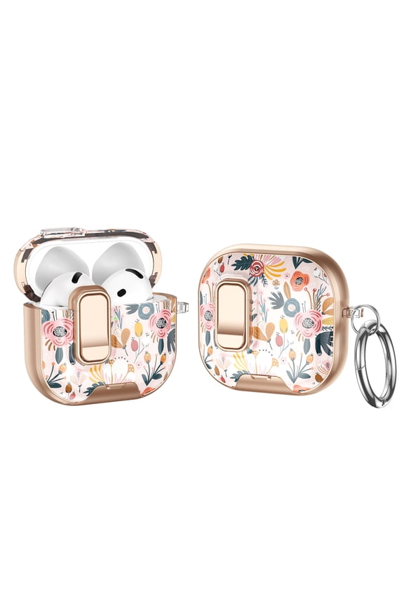 Full Body Case for Airpods 4th Gen, Shockproof Protective Case with Keychain, 90° Hidden Stand, Safety Lock,A