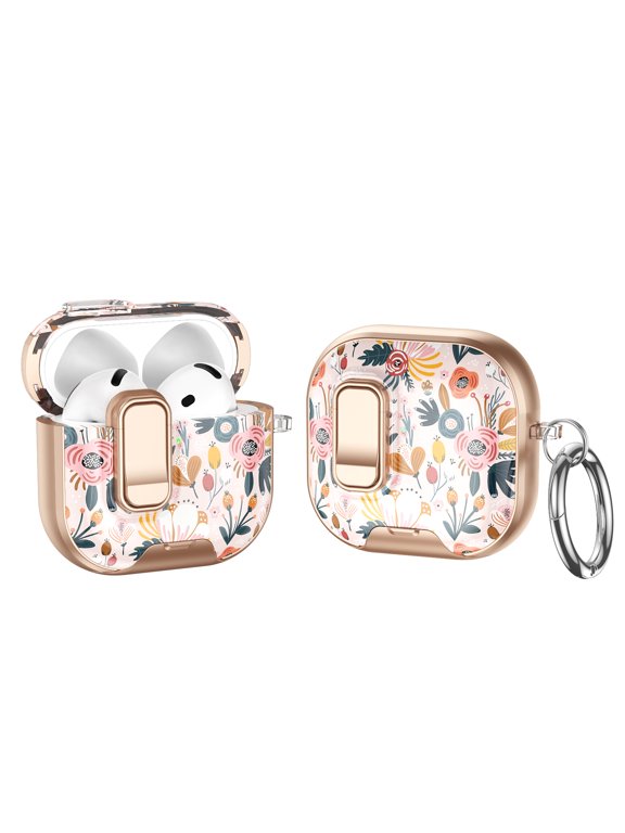 Full Body Case for Airpods 4th Gen, Shockproof Protective Case with Keychain, 90° Hidden Stand, Safety Lock,A