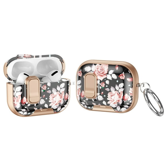 ELEHOLD Full Body Case for Airpods Pro 2nd Gen (2022), Shockproof Protective Case with Keychain, 90° Hidden Stand, Safety Lock,B
