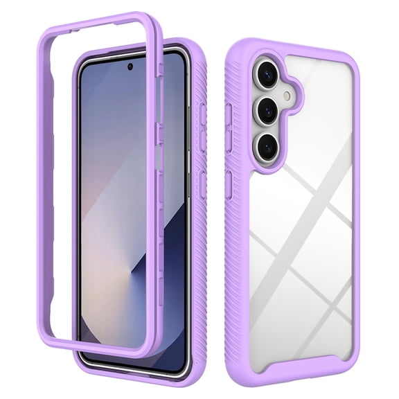 ELEHOLD Full Body Case for Samsung Galaxy S26, 360 Full Coverage Transparent Phone Case, Two-Layer Design,Purple