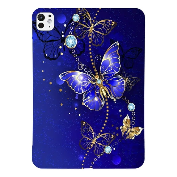 ELEHOLD Full Body Case for iPad Air13 2024, Lightweight Butterfly Protective Case with Soft TPU Back,B