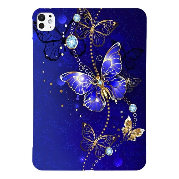 ELEHOLD Full Body Case for iPad Pro 13 2024, Lightweight Butterfly Slim Fit Shock-Resistant Protective Case with Soft TPU Back,B