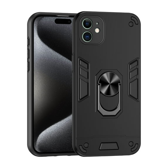 ELEHOLD Full Body Case for iPhone 11,Shockproof and Anti-Drop Phone Case Built-in Bracket Car Magnetic,Black