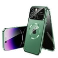 thumbnail image 1 of ELEHOLD Full Body Case for iPhone 12 Pro Magnetic Case with Anti-Peeping Privacy Protection Screen Protector Metal Frame Camera Lens Protection Shockproof Double Sided Rugged Case,green, 1 of 7