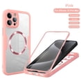 thumbnail image 1 of ELEHOLD Full Body Clear Case for iPhone 11 Pro,Magsafe Case Slim Protective Shockproof Case Built in Screen Protector,Pink, 1 of 9
