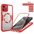 thumbnail image 1 of ELEHOLD Full Body Clear Case for iPhone 11 Pro,Magsafe Case Slim Protective Shockproof Case Built in Screen Protector,Red, 1 of 9