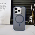 thumbnail image 1 of ELEHOLD Full Body Clear Case for iPhone 15 Pro Max, Magnetic Case Translucent Matte Magnetic Shockproof Phone Case for Women Men,Darkblue, 1 of 9