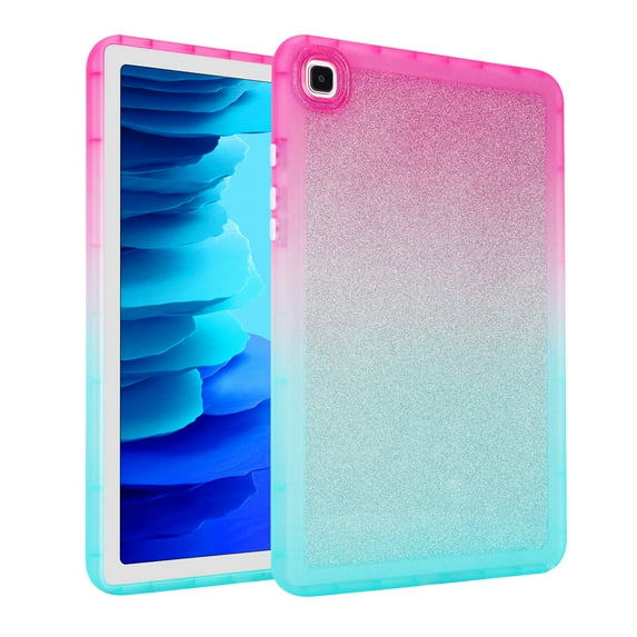 ELEHOLD Glitter Case for Samsung Galaxy Tab A7 Lite 8.7" (2021) Slim Thin Clear Anti-Scratch Shockproof Full Body Protective Gradient Glossy Back Case for Galaxy Tab A7 Lite (T220/T225),Red Blue