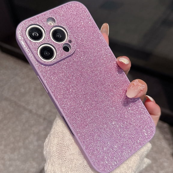 ELEHOLD Glitter Case for iPhone 16 Plus ,Super Cute Glitter Shiny Bling Sparkly Glossy Girly Case Shockproof Slim Camera Protection for iPhone 16 Plus,Purple