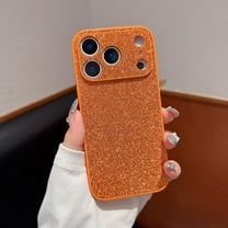 ELEHOLD Glitter Case For iPhone 17 Pro ,Super Cute Glitter Shiny Bling Sparkly Glossy Girly Case Shockproof Slim Camera Protection Cover For iPhone 17 Pro,Orange