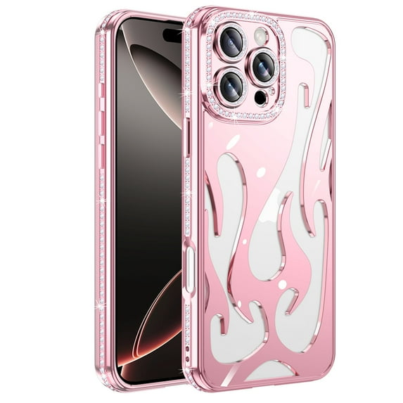 ELEHOLD Glitter Diamond For iPhone 11 , Women Girls Bling Electroplated Bumper Heat Dissipation Design Shockproof Full Body Protection Phone Case Cover ,Rosegold