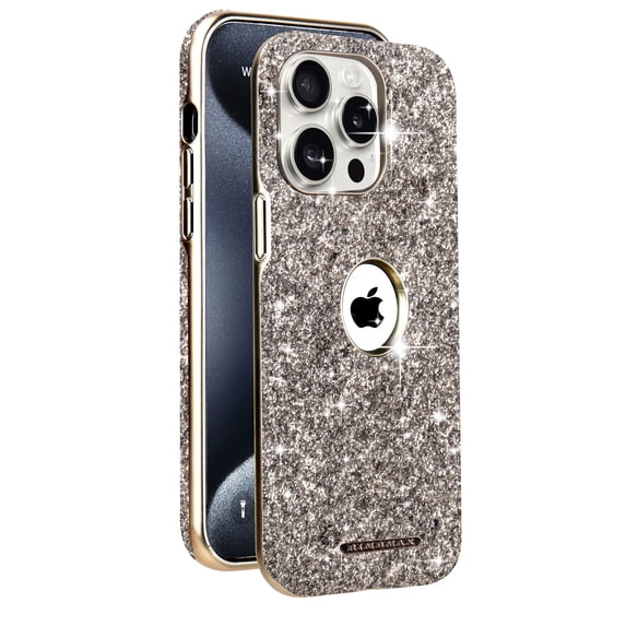 ELEHOLD Glitter Magnetic Case For iPhone 13 Pro,Compatible with Mag-Safe Accessories Luxury Glitter Sparkle Bling Heavy Duty Shockproof Protective Rugged Cover for Women Girls,Gray