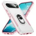 thumbnail image 1 of ELEHOLD for Google Pixel 10 Pro/10 Rugged Case 360° Rotating Metal Ring Stand Kickstand Function Support Magnetic Car Mount Holder Shockproof Protective Case for Google Pixel 10 Pro/10,White/Pink, 1 of 10