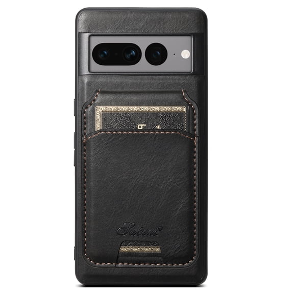 ELEHOLD for Google Pixel 6 Leather Case Premium Leather Material with Magnetic Detachable Card Holder Compatible with MagSafe Charging Shockproof Slim Case&nbsp;for Google Pixel 6,black