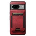 thumbnail image 1 of ELEHOLD for Google Pixel 6 Pro  Case, Compatible with Mag Safe Accessory, 2 in 1 Detachable Magnetic Card Holder Faux Leather Men Women Kickstand Wallet Case for Google Pixel 6 Pro  ,Red, 1 of 1