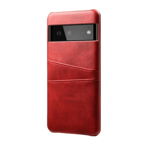 ELEHOLD for Google Pixel 6 Pro Case, Google Pixel 6 Pro Wallet Case with Credit Card Holder, Slim PU Leather Hard Card Pocket Back Cover Shockproof Protective Case,Red