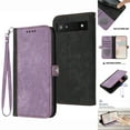 thumbnail image 1 of ELEHOLD for Google Pixel 6A Wallet Case with Detachable Wrist Strap Handbag, Luxury PU Leather Flip Soft TPU Built-in Magnetic Card Slots Kickstand Function Shockproof Protective Cover Case,Purple, 1 of 7