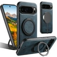 thumbnail image 1 of ELEHOLD For Google Pixel 6a Case,Compatible with Mag Safe Accessories, Luxury PU Leather 360° Magnetic Ring Kickstand Slim Shock-Absorbent Case for Google Pixel 6a,Blue, 1 of 6
